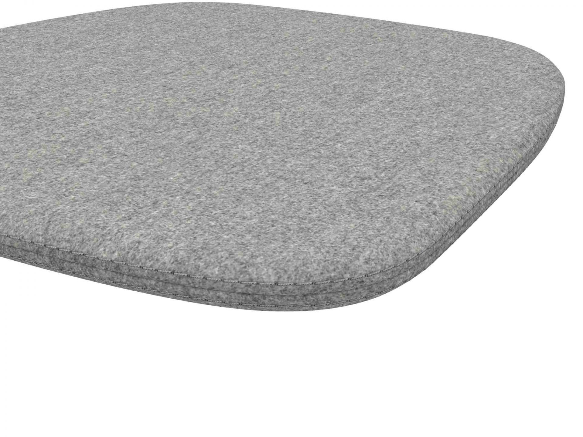 Detailaufnahme der grauen Vitra Soft Seats Sitzauflage Typ A, Cosy Pebble, für bequemes Sitzen.